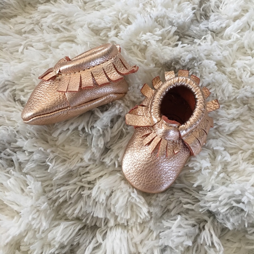 Freshly picked moccasins rose gold